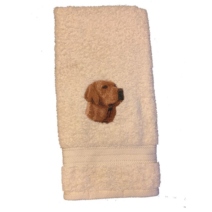 Potehåndklæde med chokoladefarvet labrador retriever