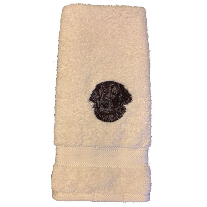 Potehåndklæde med flatcoated retriever
