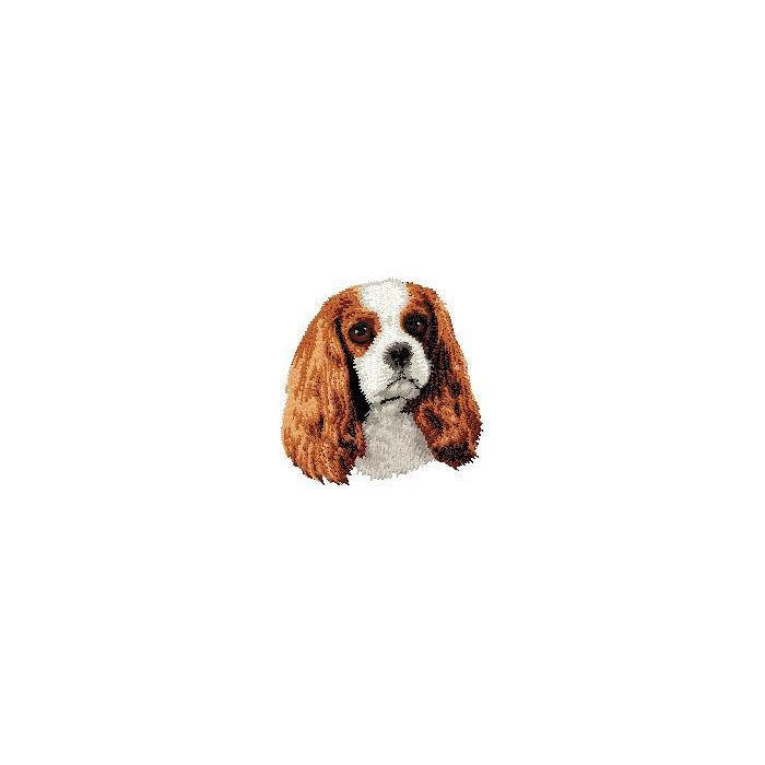 Strygemærke med hunderacen Cavalier King Charles - Blenheim.