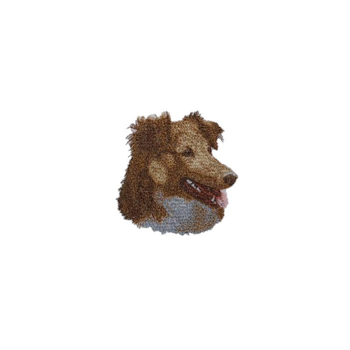 Strygemærke med hunderacen Sheltie, zobel.