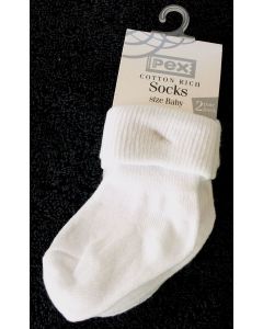 Hvide babysokker, 2 pak, str. 3-6 mdr.