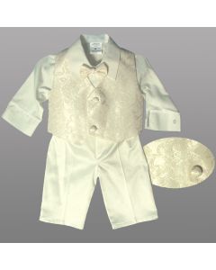 Dåbstøj til dreng – elfenbensfarvet vestsæt til barnedåb