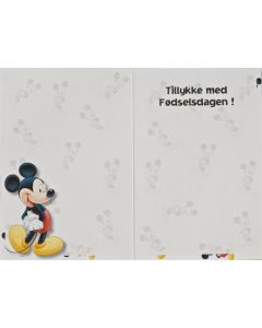Fødselsdagskort - Mickey Mouse