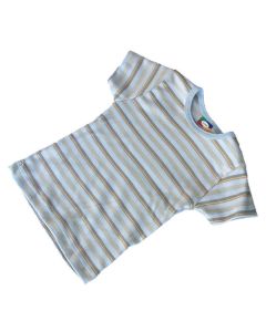 Lyseblå t-shirt med brune striber fra JOHa. Nu ½ pris.