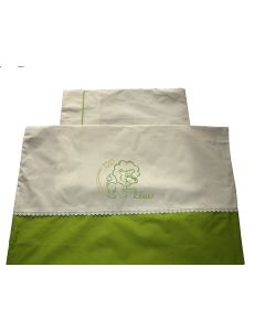 Junior sengetøj med navn og stjernetegn – Grønt sengesæt