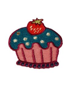Strygemærke med Cupcake med jordbær