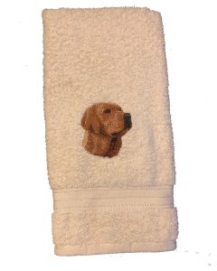 Potehåndklæde med chokoladefarvet labrador retriever