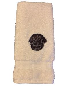 Potehåndklæde med flatcoated retriever