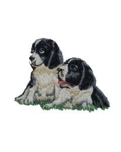 Strygemærke med hunderacen Engelsk Springer Spaniel-hvalpe.