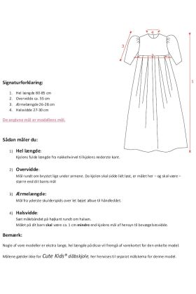 Dåbskjole med rosenranke på bærestykke, langærmet, str. 68