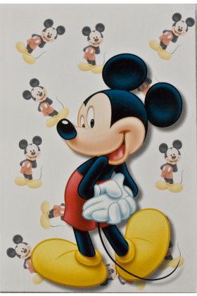 Fødselsdagskort med Mickey Mouse. Kuvert medfølger
