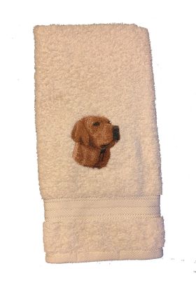 Potehåndklæde med chokoladefarvet labrador retriever
