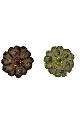 Strygemærke - Blomst med Perler