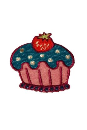 Strygemærke med Cupcake med jordbær