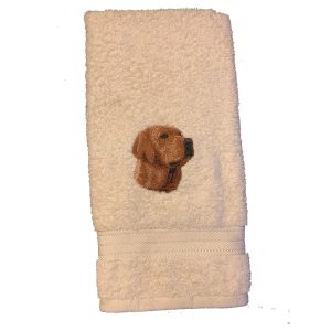 Potehåndklæde med chokoladefarvet labrador retriever