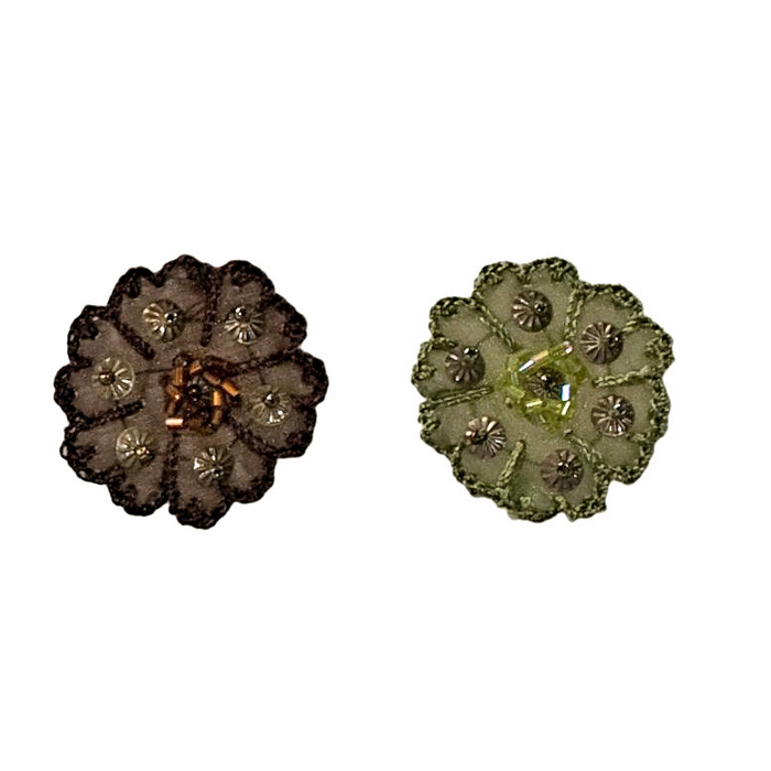Strygemærke - Blomst med Perler