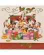 julepakkekort med Anders And, Andersine, Mickey Mouse, Minnie Mouse, Pluto og Fedtmule, 7,5x7,5 cm