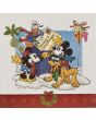 Julepakkekort med Anders And, Mickey, Minnie Mouse og Pluto, 7,5x7,5 cm