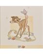 Pakkekort med Bambi, med hul til gavebånd, 7,5x7,5 cm